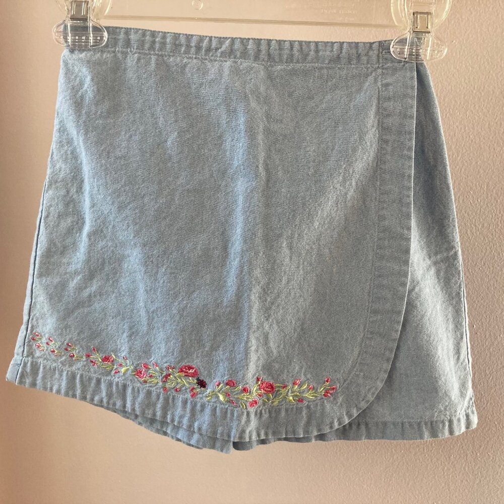 Talbots Kids Skort with Floral Embroidery